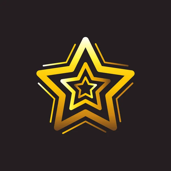 金の星の創造的なデザイン 抽象的なアスタリスク ベクターイラスト — ストックベクタ