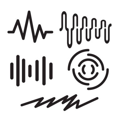 dalga şekli simgesi siyah renk seti