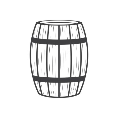 Fıçı ikonu. Tasarım için vektör illüstrasyonu. alkol fıçısı simgesi