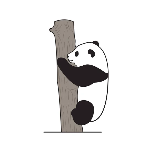 Vektor Panda Klatring Træ Kan Bruges Til Børns Magasiner Billedbøger – Stock-vektor