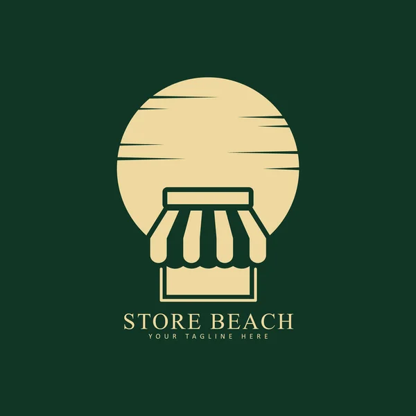 Icono Tienda Diseño Estilo Tienda Luna Logo Tienda — Archivo Imágenes Vectoriales