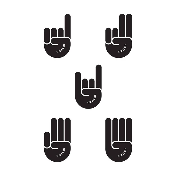 Cartoon Fingerzeichensymbol Zeigt Eine Zahl Von Eins Bis Vier — Stockvektor