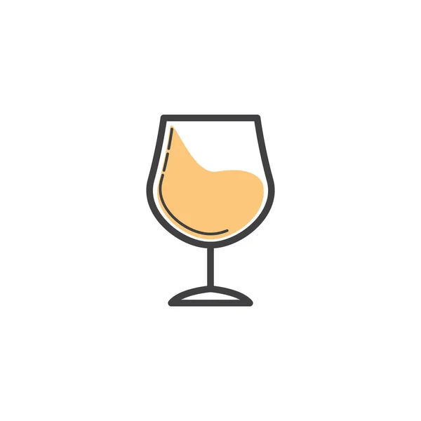 Vector Vidro Cerveja Copo Vinho Bebida Alcoólica Ícone Isolado — Vetor de Stock