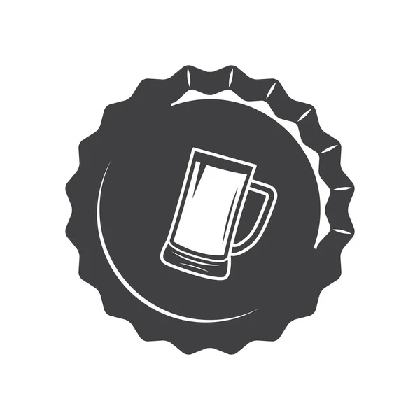Vector Illustration Craft Beer Bottle Cap Bar Brewery Restaurant Vector — Stock Vector