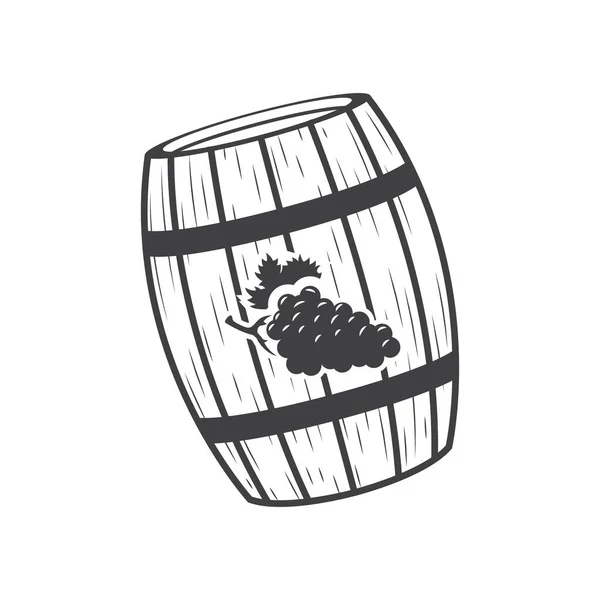 Barrel Icon Grapes Vector Concept Illustration Design Alcohol Keg Icon — Stock Vector