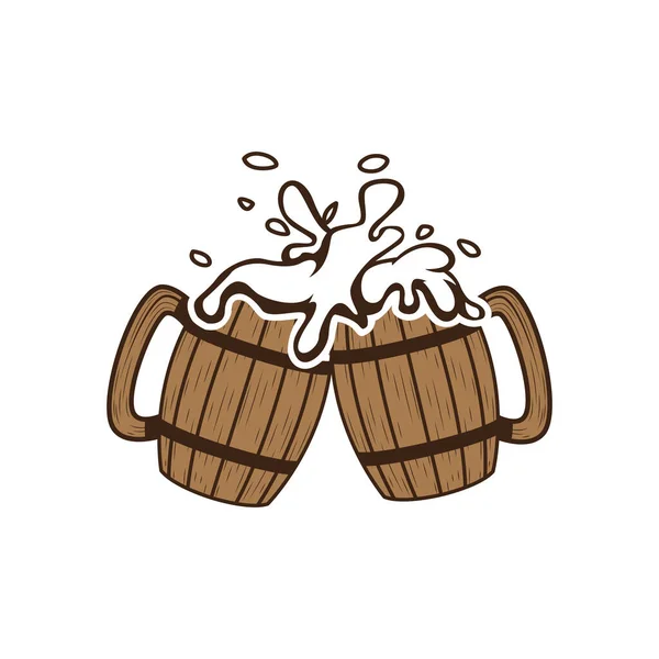 Cheers Beer Mug Vector Illustration — Stock Vector