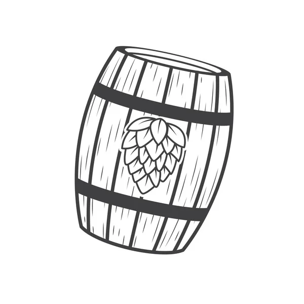 Barrel Hop Fruit Icon Vector Concept Illustration Design Alcohol Keg — Stock Vector