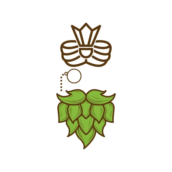 Hop Hipster Brewing Con Turbante Ilustración Vectorial — Archivo Imágenes Vectoriales