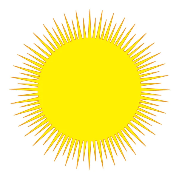 Sonnenvektor Wetter Illustration Des Sonnenscheins Symbol Der Glücklichen Orangen Sonne — Stockvektor