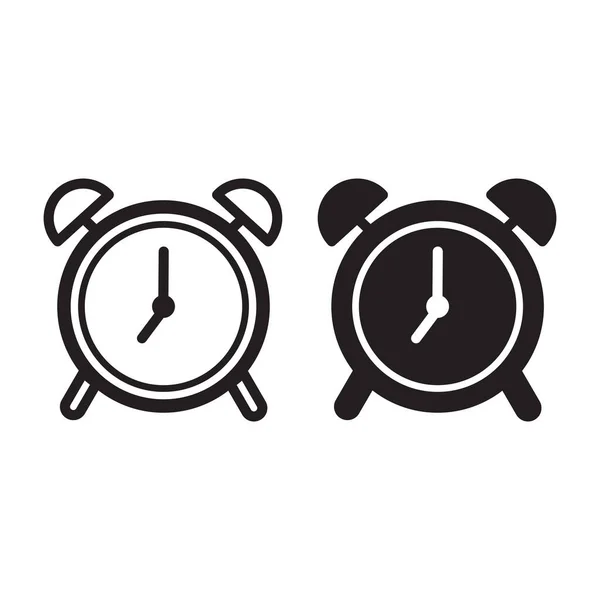 Sílhueta Ícone Relógio Alarme Alarme Relógio Vetor Ilustração —  Vetores de Stock