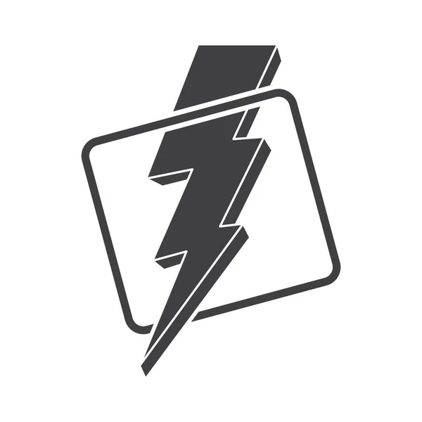 Thunder Icon Silhouette Thunder Vector Power Energy Symbol — Stock Vector