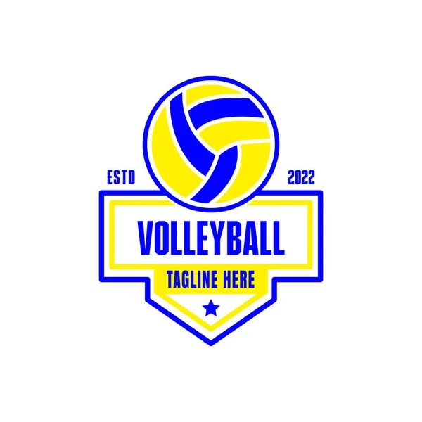 Logo Emblème Volley Ball Illustration Vectorielle — Image vectorielle