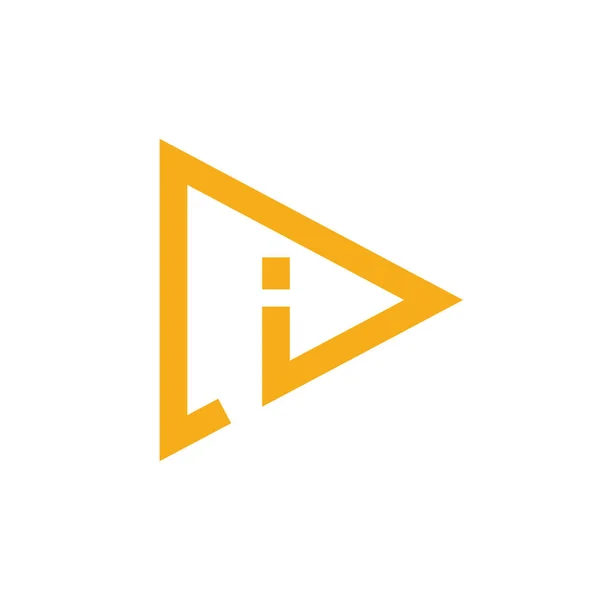 Signo Exclamación Icono Abstracto Con Contorno Triángulo — Vector de stock