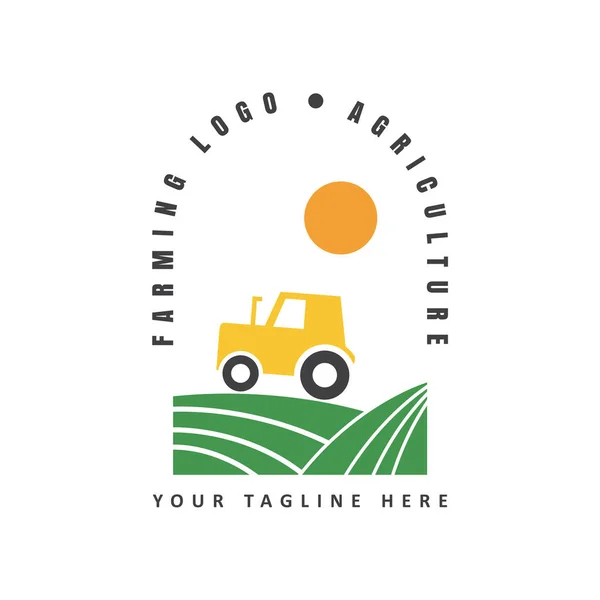 Logo Traktoru Pro Ikonu Zemědělství Vektorová Ilustrace — Stockový vektor
