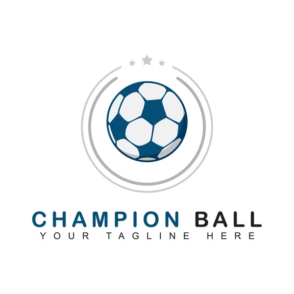 Fußball Logo Kreative Illustration Vektor Mit Kreis Und Stern Stil — Stockvektor