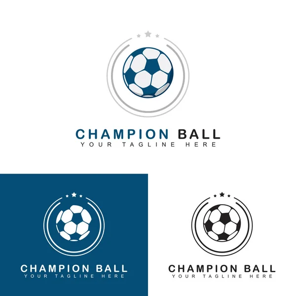 Futbol Logosu Daire Yıldız Tarzıyla Yaratıcı Vektör Illüstrasyonu — Stok Vektör