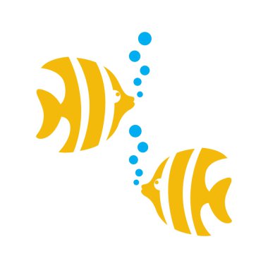 Kelebek balığı illüstrasyon vektör tasarımı izole edildi. Kelebek balık simgesi