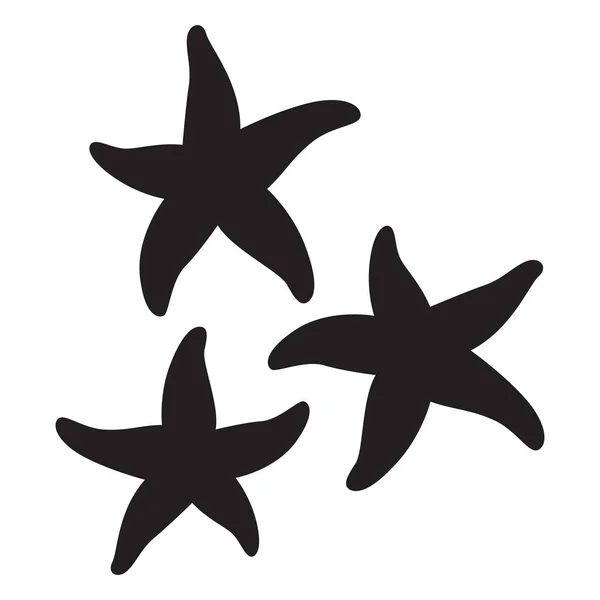 Ilustração Vetorial Desenho Silhueta Estrelas Mar Ícone Isolado Estrela Mar — Vetor de Stock