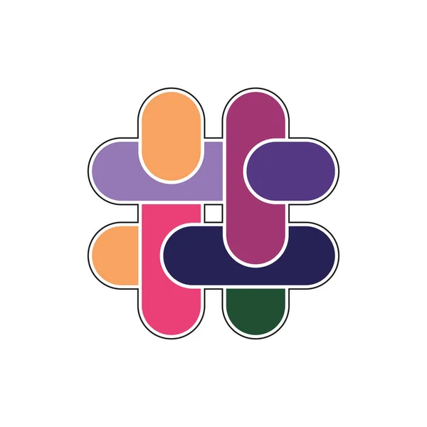 Hashtag Icon Design Vector Illustration Estilo Plano Hashtag Sinal Colorido —  Vetores de Stock