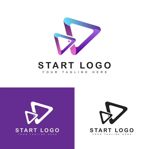 Jugar Plantilla Diseño Icono Logotipo Ilustración Vectorial — Vector de stock