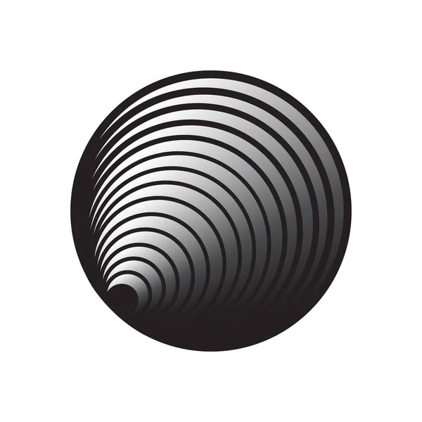 Okrągły Spiralny Projekt Ilustracji Hipnotyczna Czarna Spirala — Wektor stockowy