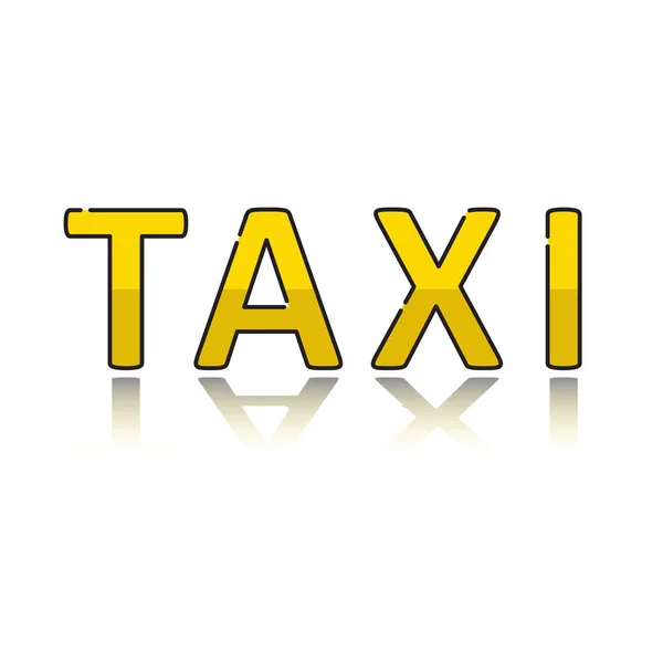 Ізольований Жовтий Дизайн Тексту Автомобіля Таксі Значок Тексту Таксі Векторна — стоковий вектор