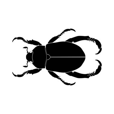 Boynuz böceği silueti. Uçan böcekler vektörü