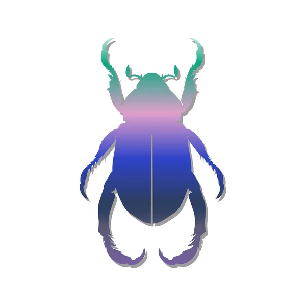 Diseño Del Vector Del Escarabajo Del Cuerno Escarabajo Hércules Estilo — Archivo Imágenes Vectoriales