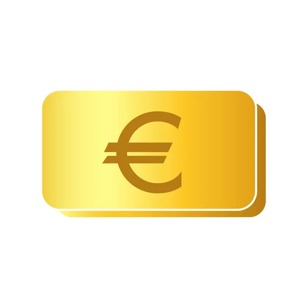 Euro Moeda Ouro Ícone Ilustração Vetorial — Vetor de Stock