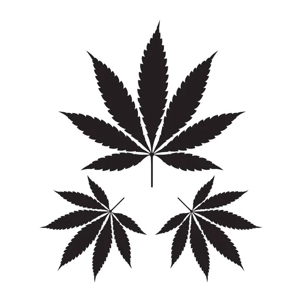 Ilustración Vectores Silueta Hoja Cannabis Icono Cigarrillo Hoja Marihuana — Archivo Imágenes Vectoriales