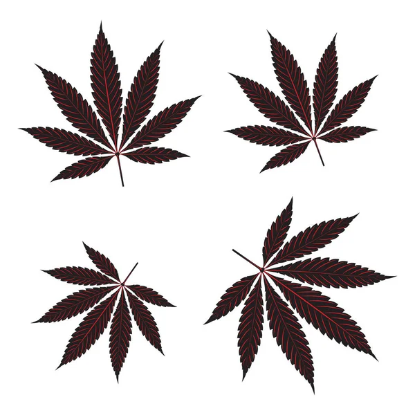 Ilustración Vector Silueta Hoja Cannabis — Archivo Imágenes Vectoriales