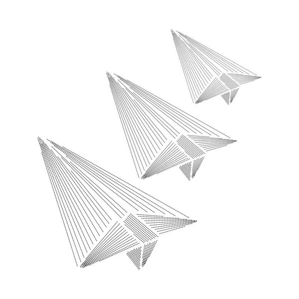 Paper Airplane Sign Line Art Design — Stock Vector