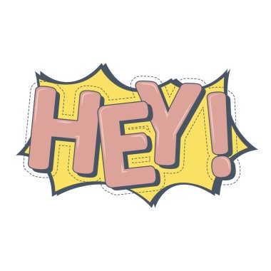 Yaratıcı metin tasarımı, çizgi romanlardaki konuşma balonu kaligrafisi. Vektör illüstrasyonu.