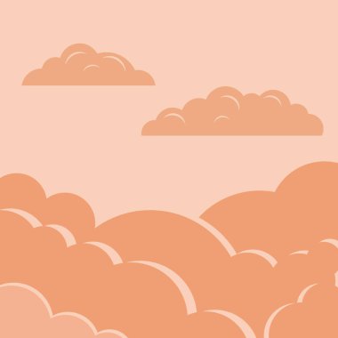 Gökyüzü ve Bulutlar arka planı. vektör illüstrasyonu