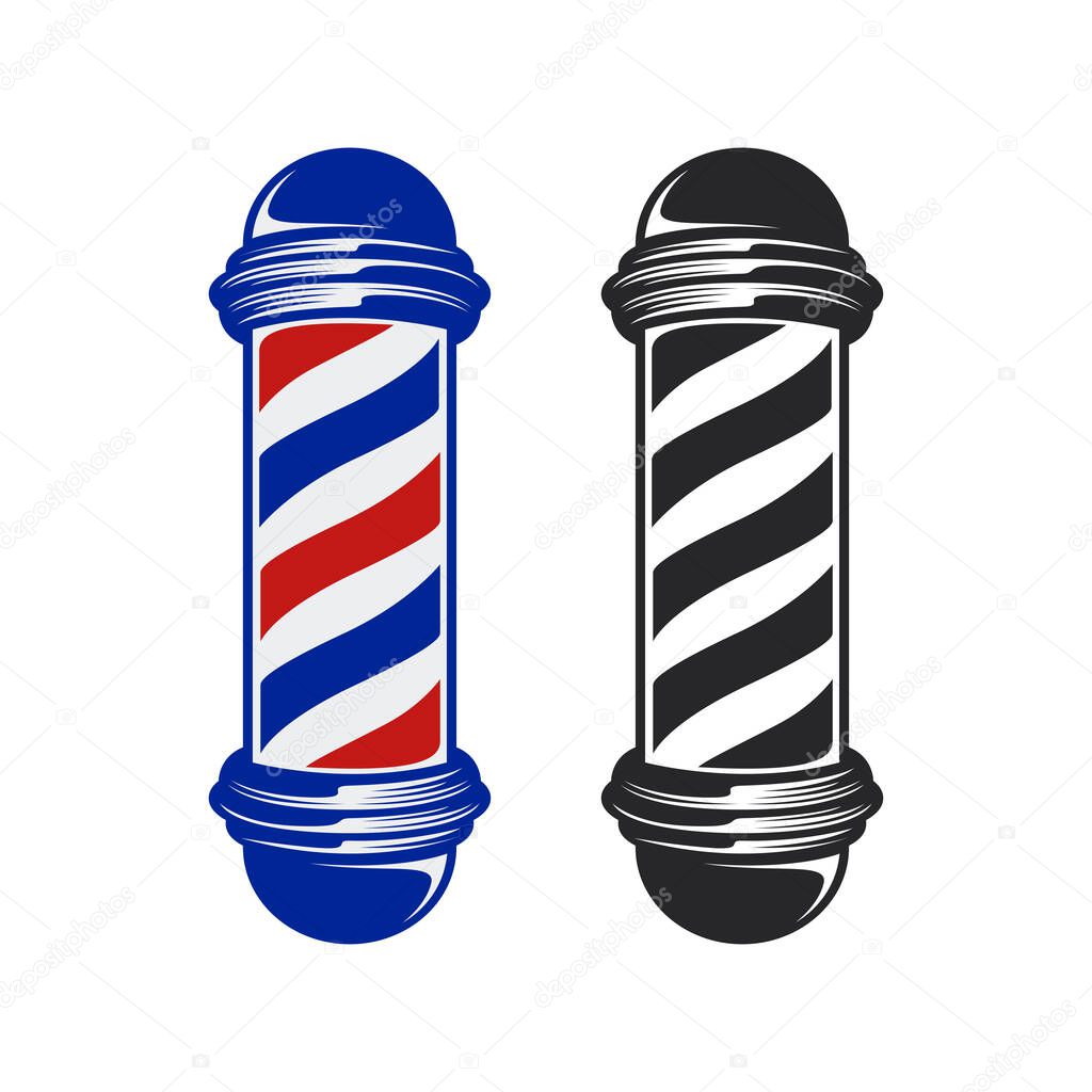 Babershop pole icon. Vector illustration.