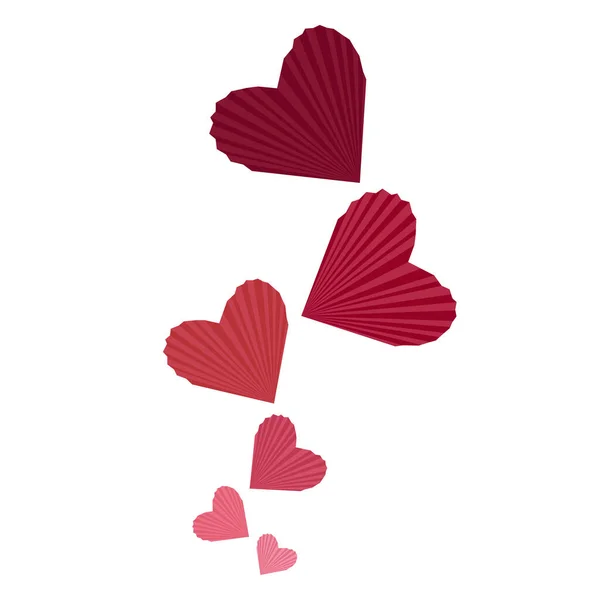 折り紙や幾何学的なスタイルで紙の愛のサイン創造的なデザイン バレンタインデーのための愛のアイコン ベクターイラスト — ストックベクタ