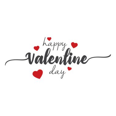 Sevgililer günü mesajında sevgiyle. Sevgi işareti, kalp deseni ve metin tipografisi. Vektör illüstrasyonu