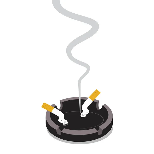 Popelník Cigarety Vektorová Ilustrace — Stockový vektor