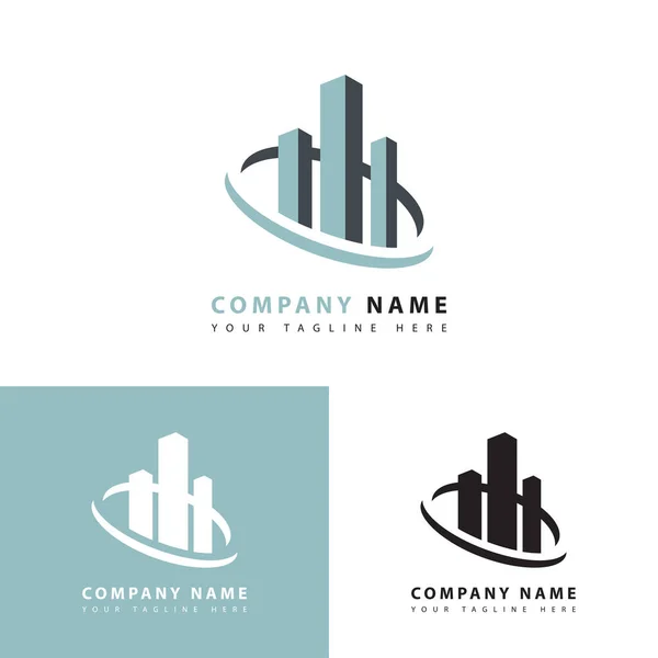Business Company Logo Template Architectural Building Construction Logo Vector Illustration — Stock Vector