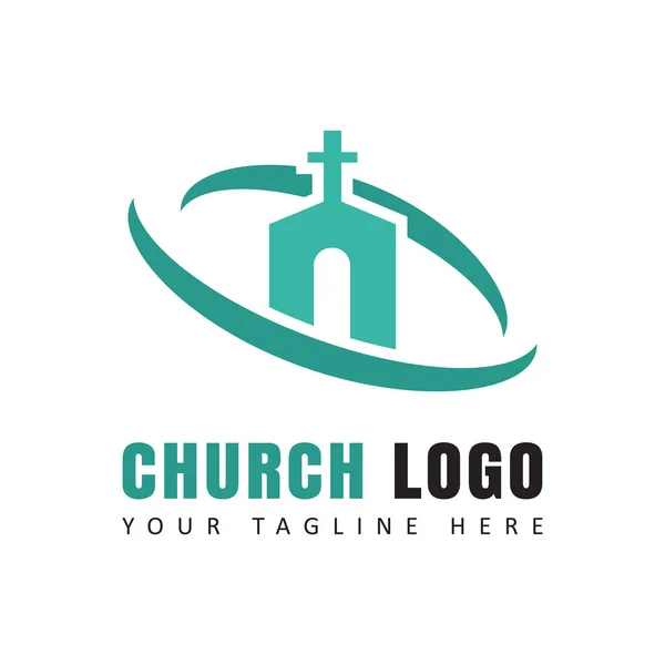 Kilise logosu tasarım şablonu. Vektör illüstrasyonu.