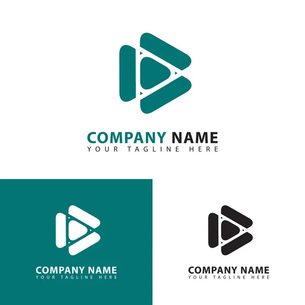 Modelo Design Logotipo Botão Reprodução Ilustração Vetorial — Vetor de Stock