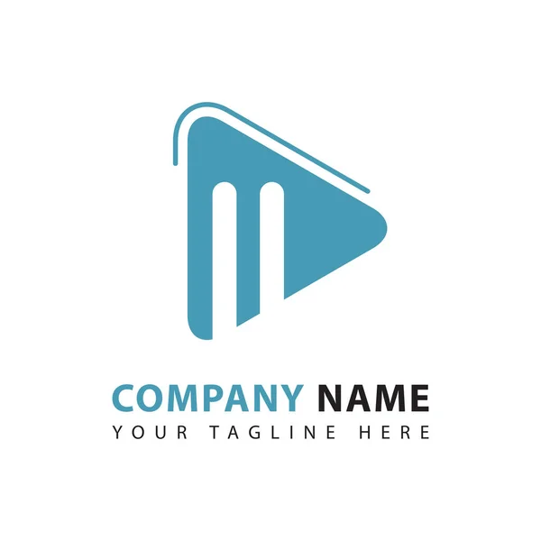 Moderne Multimedia Play Logo Design Vorlage Video Play Symbol Film — Stockvektor