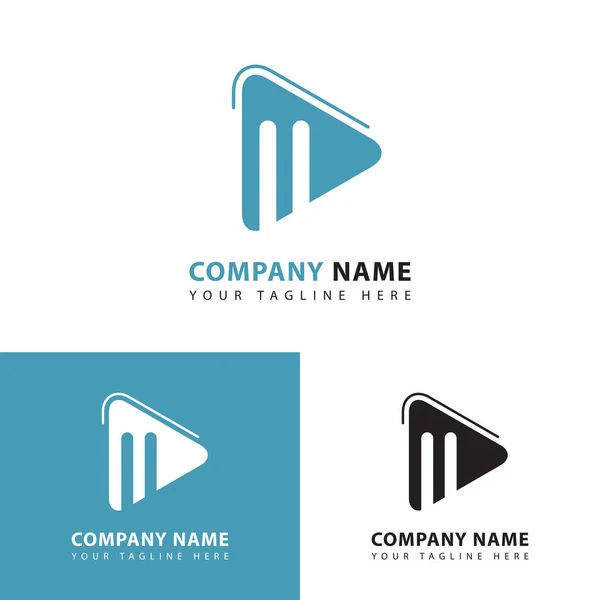 Modelo Design Logotipo Reprodução Multimídia Moderna — Vetor de Stock