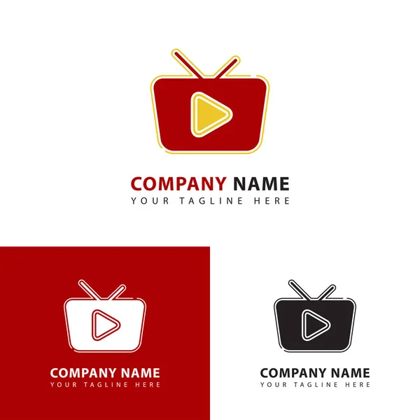 Modern Play Logo Vector Design Template Icon Play Vídeo Filme —  Vetores de Stock