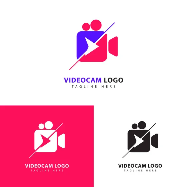 Modèle Abstrait Conception Logo Film Icône Vectorielle Créative Vidéo Média — Image vectorielle