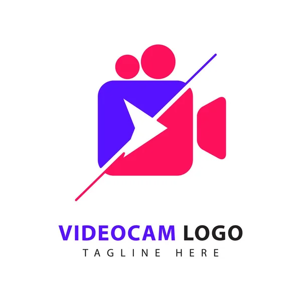 Movie Logo Ontwerp Template Video Media Creatieve Vector Icoon — Stockvector