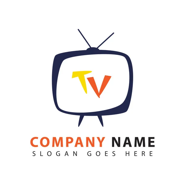 Fernsehen Logo Symbol Design Vorlage Vektorillustration — Stockvektor