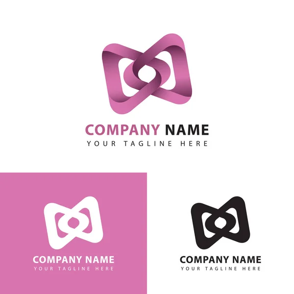 Abstrakte Ineinander Greifende Play Taste Logo Design Vorlage Anwendungssymbol — Stockvektor