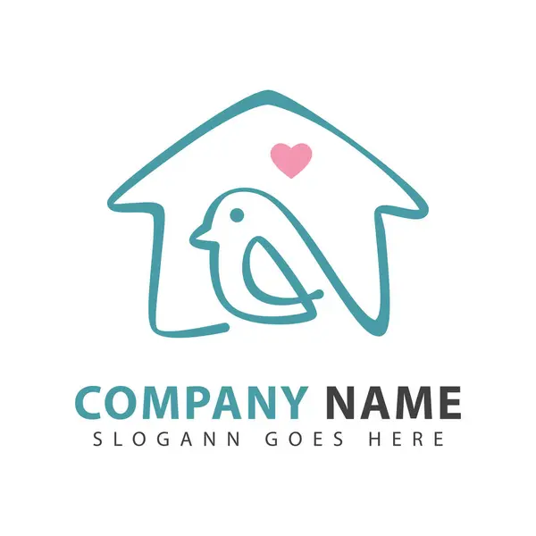Home Bird Logo Design Template — Stock Vector