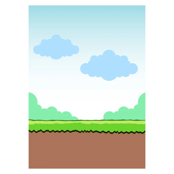 Beautiful Garden Background Sunny Weather Vector Illustration Cartoon Style — Stock Vector